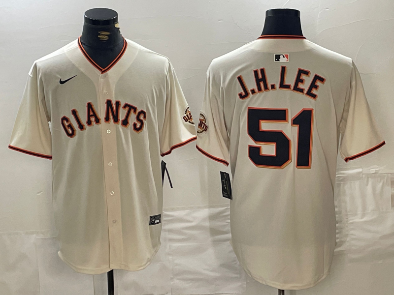Men's San Francisco Giants Jung Hoo Lee #51 Cream Home Jersey